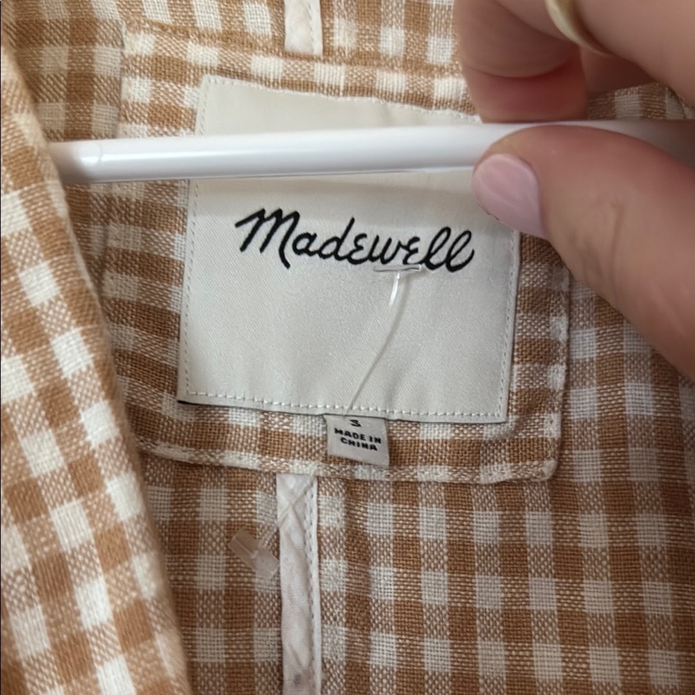 Madewell Tan Checkered Blazer - Picture 6 of 6
